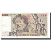 France, 100 Francs, Delacroix, 1990, P. A.Strohl-G.Bouchet-J.J.Tronche, TB - 100 F 1978-1995 ''Delacroix''