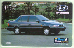 Fiji - 1992 Martin Motor Co - $5 Hyundai Excel - FIJ-009 - FU - Fiji