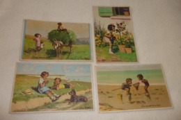 LOT DE 4 ILLUSTRATIONS JEUNES ENFANTS... - Redon