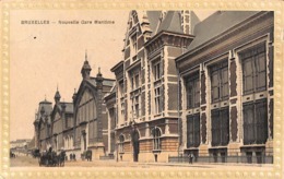 Bruxelles - Nouvelle Gare Maritime (animée, Colorisée, Edit. Du Grand Bazar De La Rue Neuve 1910) - Maritiem