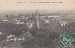 Cp , 27 , VERNEUIL , Quartier De La Gare Et Promenade (Vue à Vol D'oiseau) - Verneuil-sur-Avre