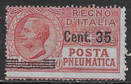 Italia Italy 1927 Regno Pneumatica Leoni Sovrastampati C35 Sa N.PN11 Nuovo MH * - Posta Pneumatica