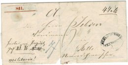 Ca. 1864, Selt. Feldpost-Stp., Paketbegleit -Bf.   ,  A2451 - Schleswig-Holstein