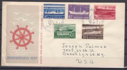 Netherlands 1957 Ships Boats Set On FDC First Day Cover Mi#692-696 - Brieven En Documenten