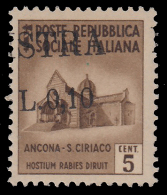 ISTRIA (POLA) - Occupazione Jugoslava  10 C. Su 5 C. Bruno (n° 502) VARIETA': Soprastampa Fortemente Spostata - 1945 - Occ. Yougoslave: Istria