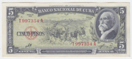 Cuba P 91 C - 5 Pesos 1960 - AUNC - Cuba