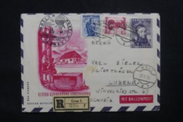AUTRICHE - Entier Postal + Compléments Par Ballon Graz I En 1951 En Recommandé Pour La Suisse - L 43582 - Ballons