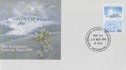 Polaire Australien, N° 73 (25° Ann. Traité De L'Antarctique) Obl. 1° Jour Casey Le 23 NOV 86 Sur FDC - Lettres & Documents
