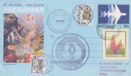 Polaire Australien, Aérogramme (Great Barrier Reef) TP Autoc. Digitale Obl. Mawson Le 6 NO 86 + MV Icebird Et Taxe 2F20 - Covers & Documents