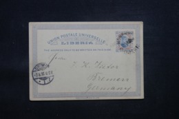 Delcampe - LIBERIA - Entier Postal De Monrovia Pour L 'Allemagne En 1896 - L 43623 - Liberia