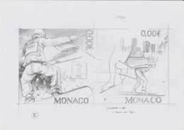 Monaco 2009 Thierry Mordant Unissued Original Drawing Winter Olympic Games Jeux Olympiques 2010 Vancouver Canada Olympia - Hiver 2010: Vancouver