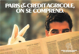 Banques - Banque - Publicité - Animaux - Lapins - Lapin - Paris Et Crédit Agricole , On Se Comprend - Bon état - Banken