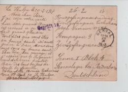 PR7434/ CP Fantaisie écrite De La Hulpe C.Genval 21/2/1917 > Camp De Paderborn PDG-POW Censure Du Camp Geprüft - Prisonniers