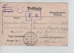 PR7435/ CP Camp De Holzminden Censure Du Camp 27/12/15 PDG-POW > Braine-le-Comte C.d'arrivée - Kriegsgefangenschaft