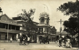 Singapore, Central Police Station, Old Car, Rickshaw (1931) RPPC Postcard - Singapour