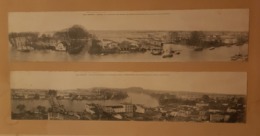 LIBOURNE 2 Cpa TRIPLE Panoramiques Inondations 1904 (Guillier) Gironde (33) - Libourne