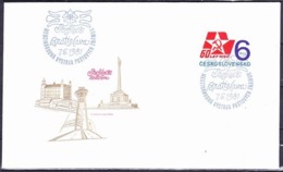 Tchécoslovaquie 1981, Envelope (COB 68), Obliteré - Enveloppes