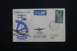 ISRAËL - Enveloppe De Lod Sede Te'ufa Pour Bruxelles Par 1er Vol Hannover / Bruxelles En 1956 - L 43734 - Covers & Documents