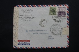 EGYPTE - Enveloppe Commerciale Du Alexandria Pour Gand En 1954 Avec Contrôle Postal, Affranchissement Plaisant - L 43755 - Cartas