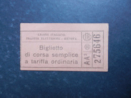 19992) BIGLIETTO UITE UNIONE TRANVIE ELETTRICHE GENOVA ORDINARIA CORSA SEMPLICE - Europe