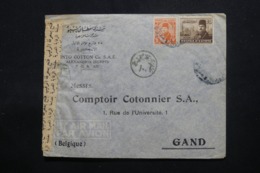 EGYPTE - Enveloppe Commerciale De Alexandrie Pour Gand Avec Contrôle Postal, Affranchissement Plaisant - L 43789 - Covers & Documents
