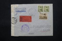 EGYPTE - Enveloppe En Recommandé De Ismalia Pour Alger En 1945 Avec Contrôle Postal, Affranchissement Plaisant - L 43803 - Covers & Documents