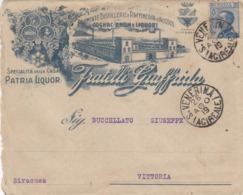 SANTA VENERINA  28.8.1919 / VITTORIA - Cover_ Lettera Pubblicitaria Con Documento - DISTILLERIE  " Fratelli GIUFFRIDA " - Marcophilia