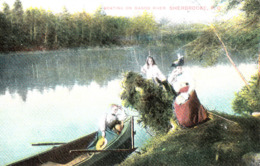 Sherbrooke Québec - Rivière Magog River - Boating Canot Ladies - By E.P. Charlton No. 815 - Written - 2 Scans - Sherbrooke
