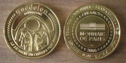 Guedelon Chateau Fort Construction Moyen Age 2016 Medaille Que Prix + Port Monnaie De Paris Bitcoin Paypal OK - 2016
