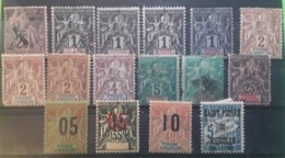 ST PIERRE ET MIQUELON 1892 - 1912, Type Alphee Dubois Surchargé  / Groupe + Taxe  , Lot De 16 Timbres Neufs Et Obl - Andere & Zonder Classificatie