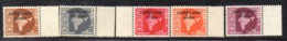 CI940 - INDIA 1957 , Franchigia Militare Yvert Serie N. 38/42 ***  MNH  (2380A)  Vietnam - Militaire Vrijstelling Van Portkosten