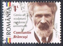 2016 - ROMANIA - PERSONAGGI FAMOSI - FAMOUS PEOPLE / CONSTANTIN BRANCUSI. USATO / USED. - Oblitérés