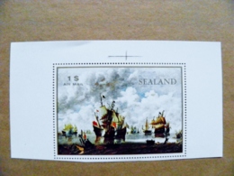 Proof Printing Post Stamps Sealand $1 Art Painting Ships - Zonder Classificatie