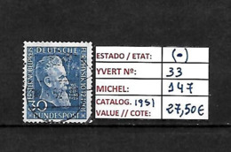 LOTE 1926  ///  (C240) ALEMANIA FEDERAL 1951   YVERT: 33  /  MICHEL Nº: 147    CATALOG2014 / COTE: 27,50€ - Used Stamps