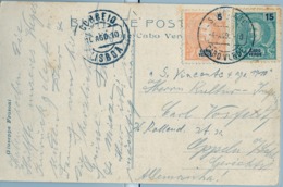 1910 , CABO VERDE , TARJETA POSTAL CIRCULADA , SAN VICENTE - VISTA GERAL DA SALINA - Kapverdische Inseln