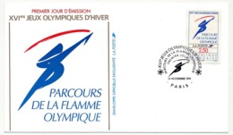 FRANC - 13 Enveloppes FDC - JEUX OLYMPIQUES D'HIVER - ALBERTVILLE - 1990/91 - 1990-1999