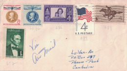 ETATS UNIS - CEDAR RAPIDS - IOWA - POUR PHNOM-PENH - VERSO CACHET SAIGON ET PHNOMPHEN -1960. - Briefe U. Dokumente