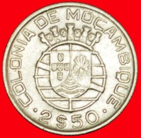 + PORTUGAL (1938-1951): COLONY OF MOZAMBIQUE ★ 2.50 ESCUDOS 1950 SILVER! LOW START ★ NO RESERVE! - Mozambique