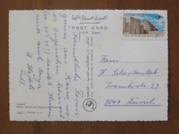 Egypt Postcard "Cairo - Hilton Hotel And Egyptian Museum" To Switzerland - Pyramid - Storia Postale