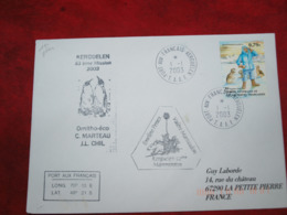 Kerguelen 1-1-2003 Timbre Issu Du Carnet Cachets Ornitho Et Mammintros - Storia Postale