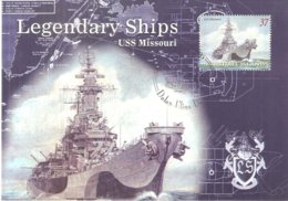 Legendary Ships - HMS Missouri - Commemorative Card From Marshall Islands (to See) - WW2 (II Guerra Mundial)