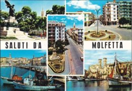 BARI - Saluti Da Molfetta - 5 Vedute - Vedute Del Porto - Monumento Ai Caduti - 1966 - Molfetta