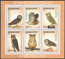 2001 Azerbaijan Owls Minisheet And Souvenir Sheet (** / MNH / UMM) - Eulenvögel