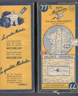 Carte Géographique MICHELIN - N° 077 VALENCE - GRENOBLE 1951 - Cartes Routières