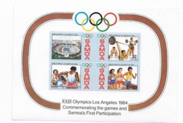 Samoa Bloc Feuillet  N° 32** Jeux Olympiques D'été à Los Angeles - Samoa