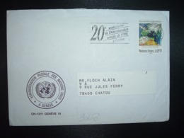 LETTRE TP VEILLE METEOROLOGIQUE MONDIALE 0,90 OBL.MEC.6-12 89 GENEVE - Storia Postale