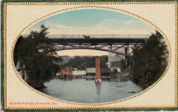 Sherbrooke Québec - Rivière Magog River - Rue Wolfe Street - Pont Bridge - Valentine & Sons - Written - 2 Scans - Sherbrooke