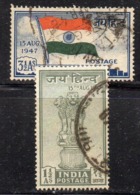 Y803 - INDIA 1947 , Yvert Serie N. 1/2  Usata  (2380A). Indipendenza - Usati