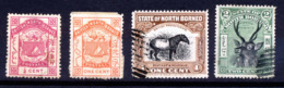 A6361) UK Grossbritannien British North Borneo 4 Marken Stamps - North Borneo (...-1963)