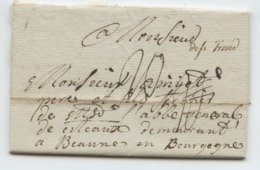 BELGIQUE - DE ST TROND MANUSCRIT SUR LETTRE AVEC TEXTE POUR LA FRANCE, 1778 - 1714-1794 (Oostenrijkse Nederlanden)